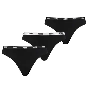 Puma Puma Truser 3P Iconic String Svart bomull Medium Dame