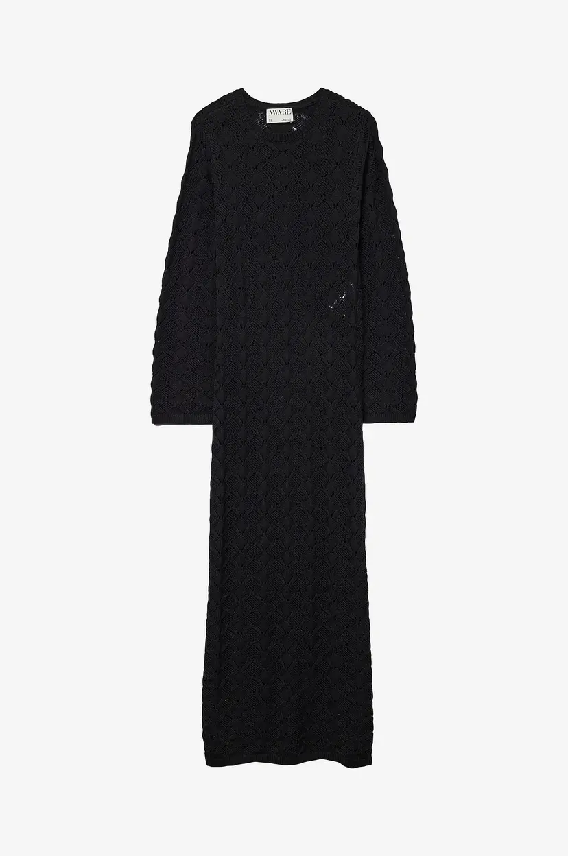 Vero Moda Maxikjole vmPaola LS O-neck Ankle Knit Dress - Svart