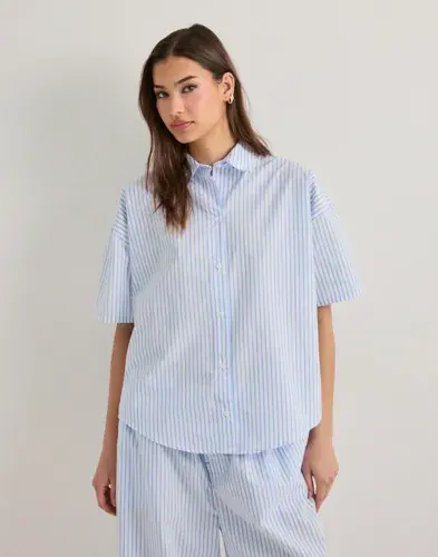 Calvin Klein Underwear Calvin Klein Underwear - Blå - Relaxed Poplin Ss Shirt