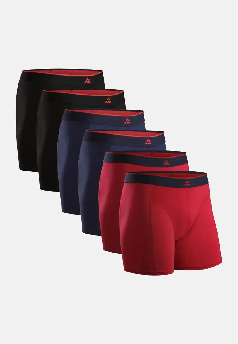 DANISH ENDURANCE DANISH ENDURANCE Bambu Boxershorts, Sort/Rød | Rød | Marine blå, S