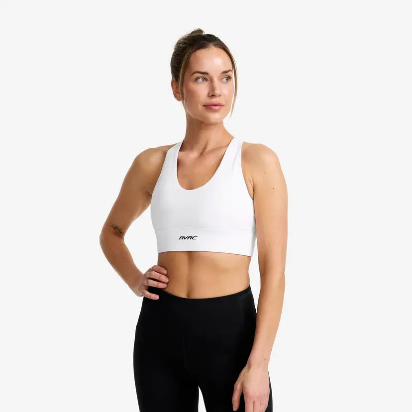 RevolutionRace Rapid V Longline Medium Sports Bra Dame White