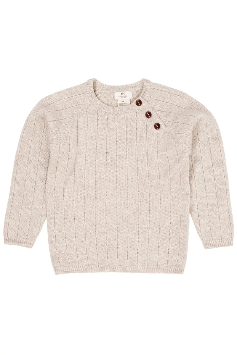 Copenhagen Colors Copenhagen Colors Merino Ull Knitted Genser Pale Cream Melange (98 /3 år)