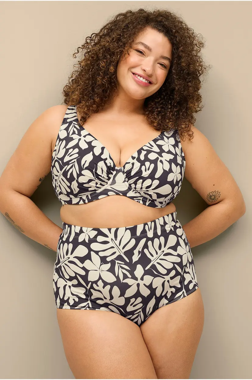 Ellos Plus collection Maxi-bikinitruse med høy midje - Svart