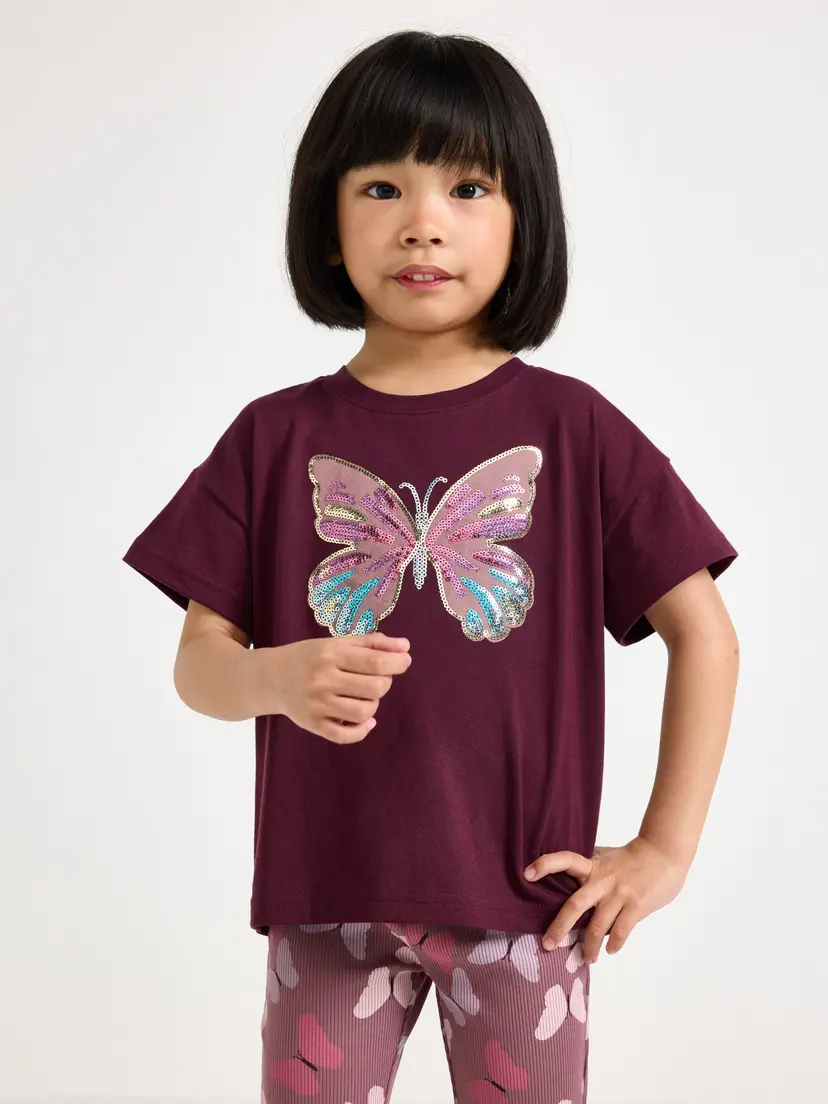 Lindex Cropped kortermet topp med paljetter