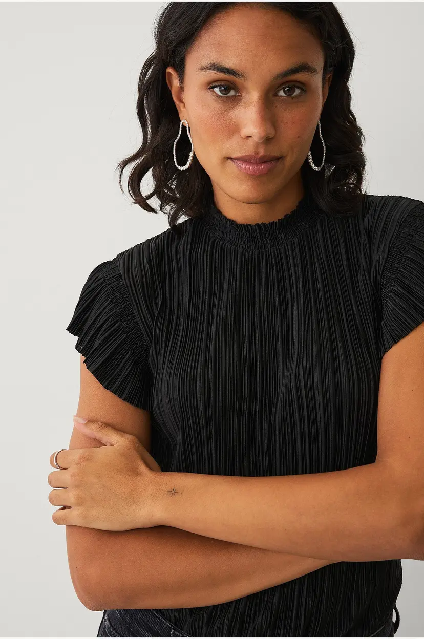 Ellos Collection Plissert topp - Svart
