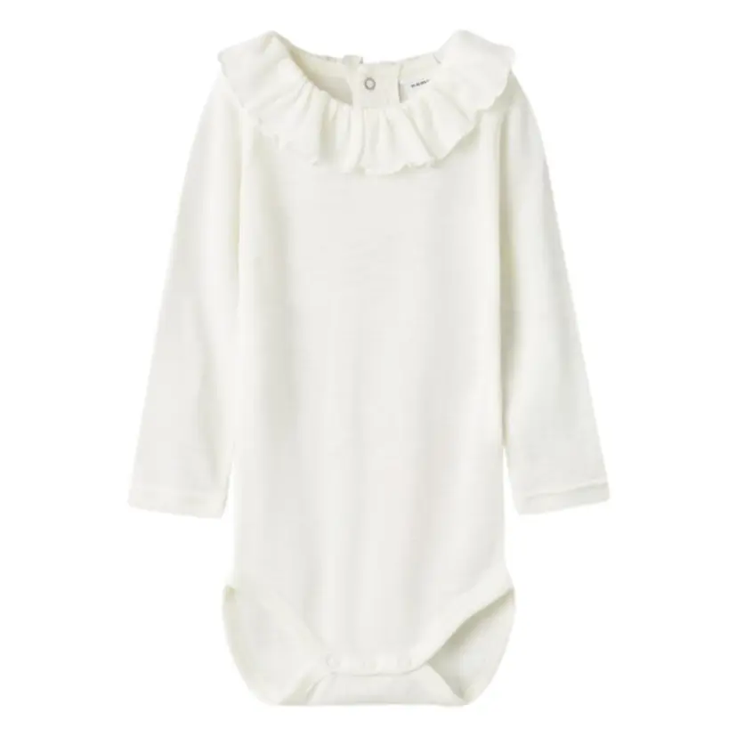 NAME IT Name It - Body Ull Rib m/ krage Wang Snow White