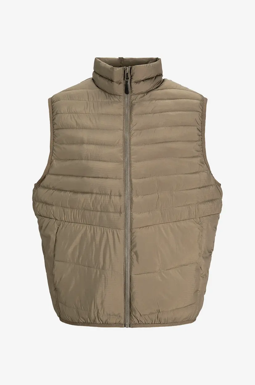 Jack & Jones Plus Vest jjeState Packable BW Collar - Beige