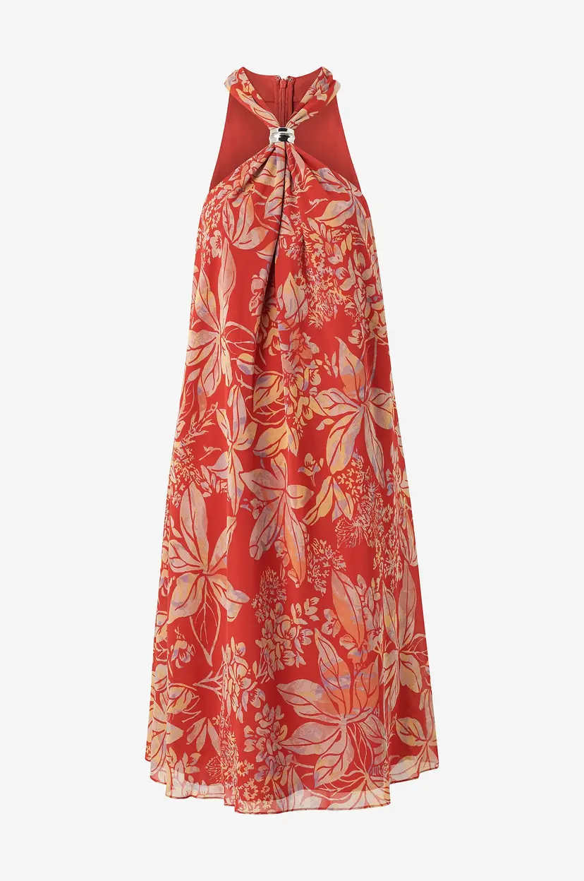 Lauren Ralph Lauren Curve Kjole Poly Crinkle Ggt 58-dress W/ Trim - Flerfarget