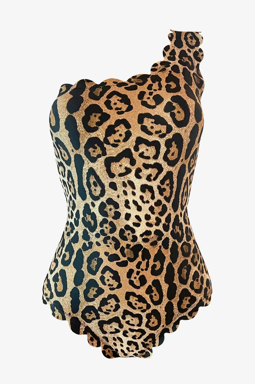 KAANDA Beach life Badedrakt Scallop One Shoulder Onepiece - Flerfarget