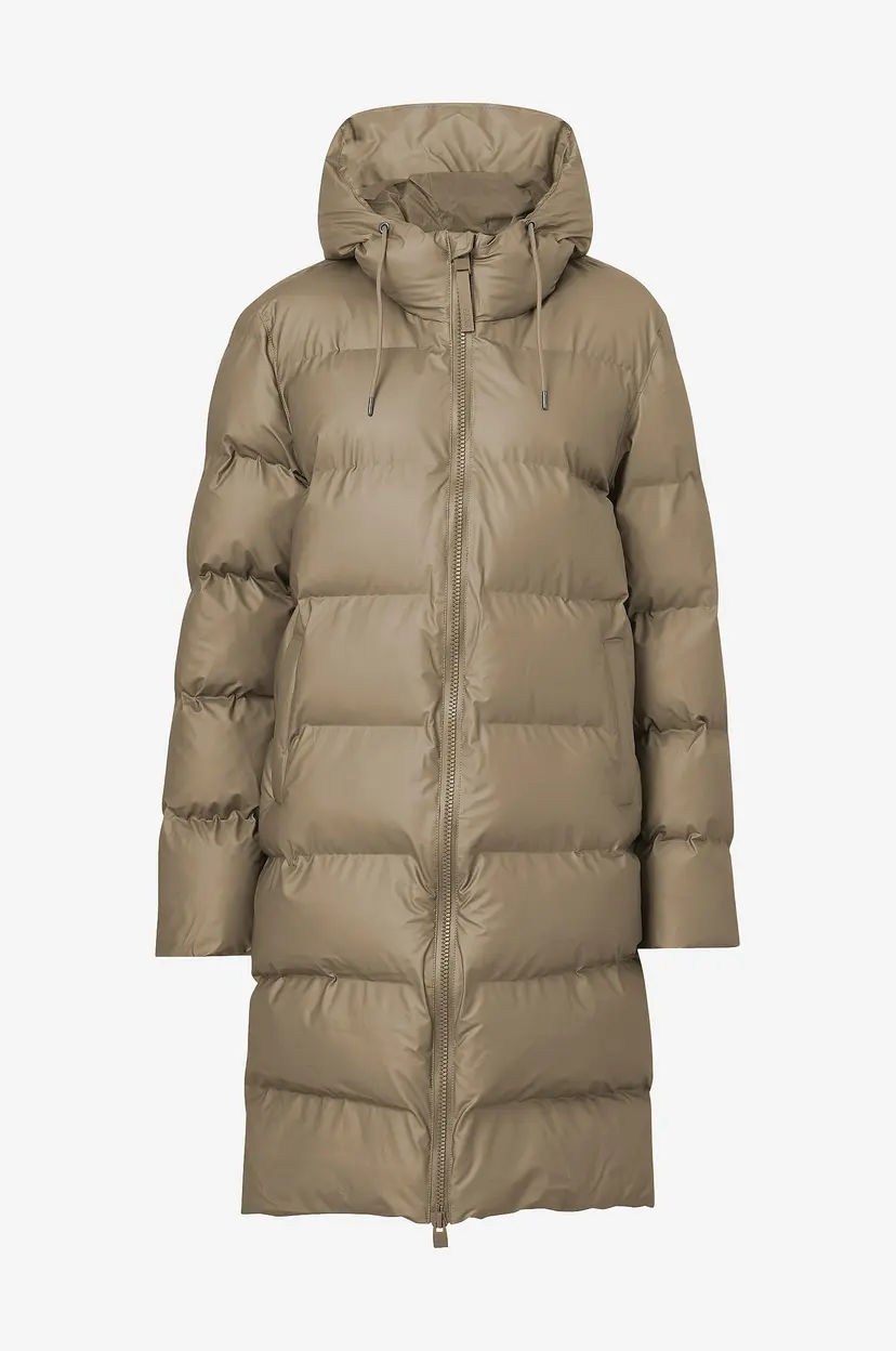 Rains Vinterjakke Alta Long Puffer Jacket - Beige