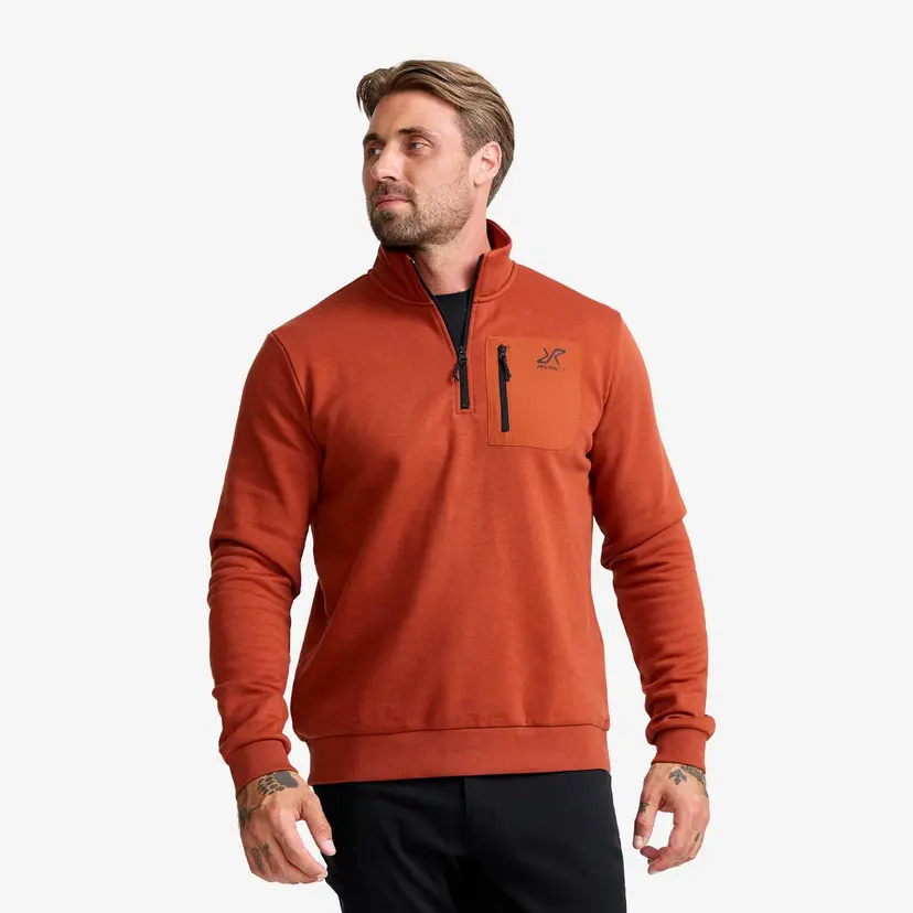 RevolutionRace RVRC Half-zip Sweater Herre Rusty Orange