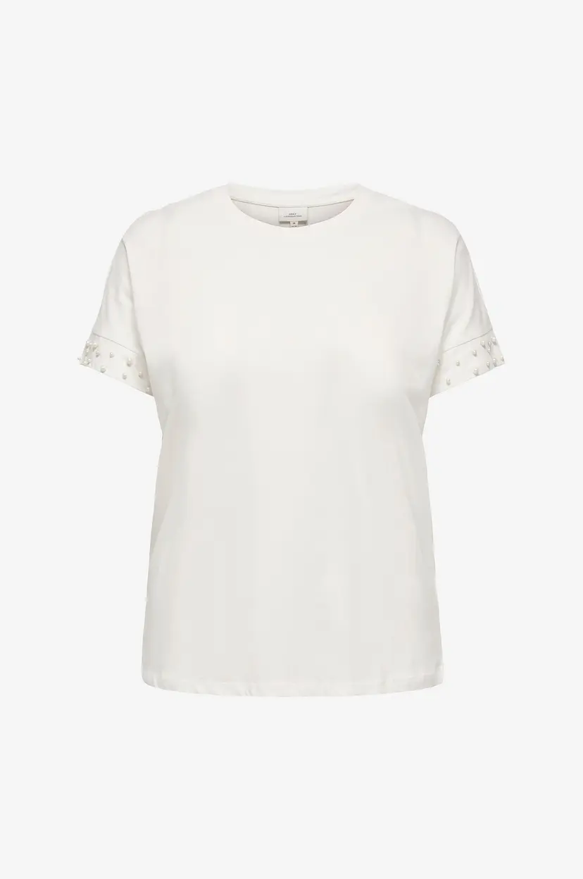 Only Carmakoma Topp carOlivia S/S Loose O-neck Top Jrs - Hvit