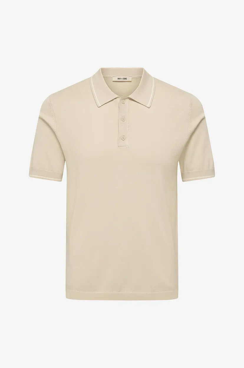 Only & Sons Pologenser onsWyler Life Reg 14 SS Polo Knit - Beige