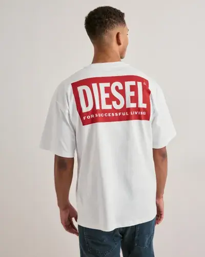 Diesel Diesel T-Boxt-Bisk T-Shirt T-skjorte med trykk Hvit