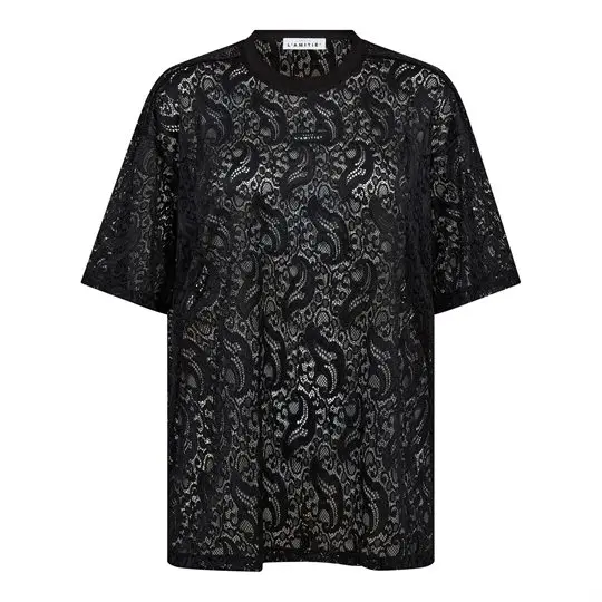 Haute L ' Amité Haute L' Amitié - Summer Lace Loose Tee - Black
