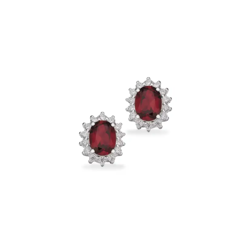 Scrouples Scrouples - Roset Ørestikker i Sterling Sølv med Rød Zirkonia - 133332s