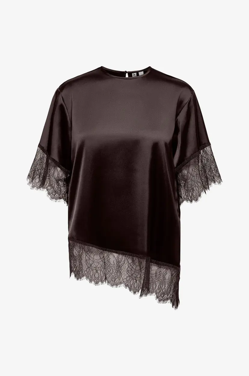 ONLY Bluse Onlindona 2/4 Satin Lace Top Wvn - Brun