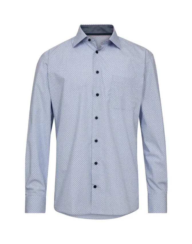 Black Blue Mens shirt l/s regular fit