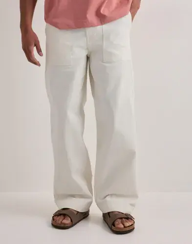 Selected Men Selected Men SLH260-Wide Leg Hotel Amour Pant Slacks Beige
