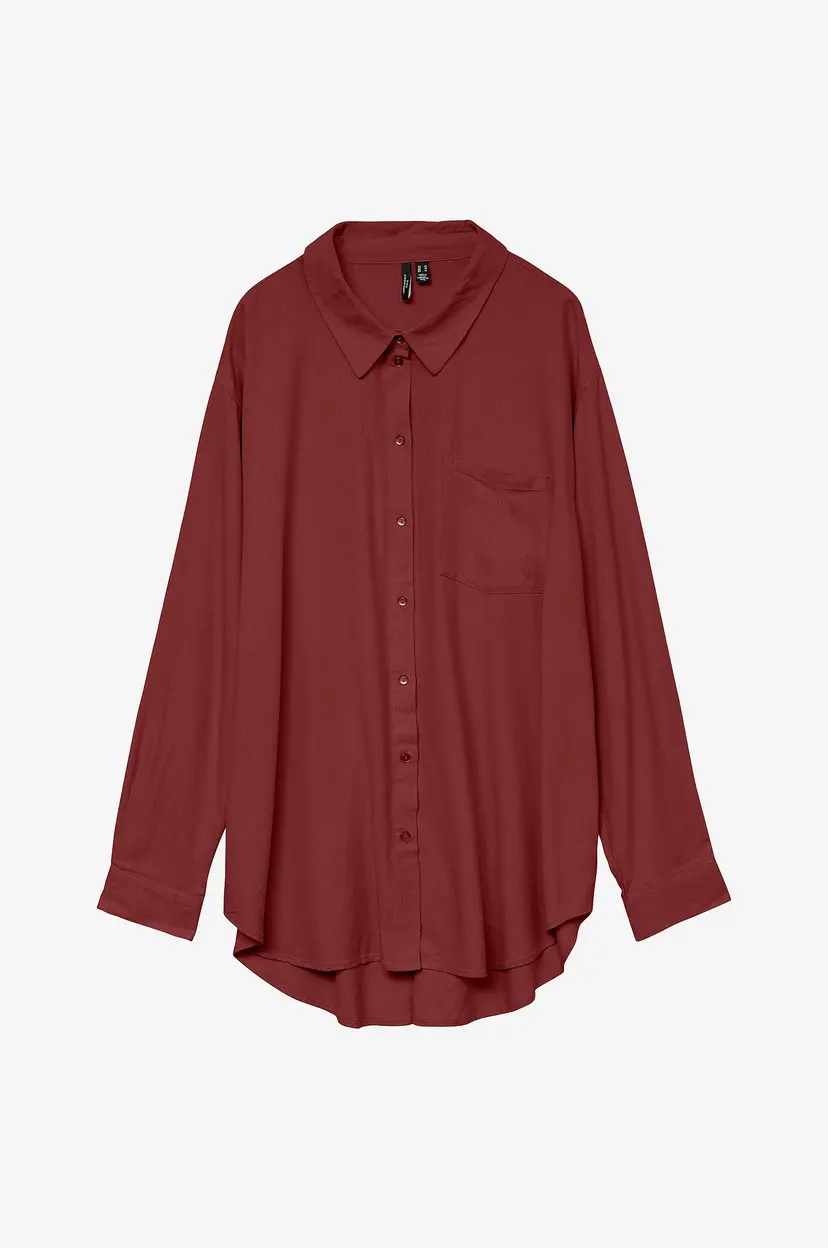 Vero Moda Curve Skjorte vmcMymilo LS Shirt Wvn Curve - Natur