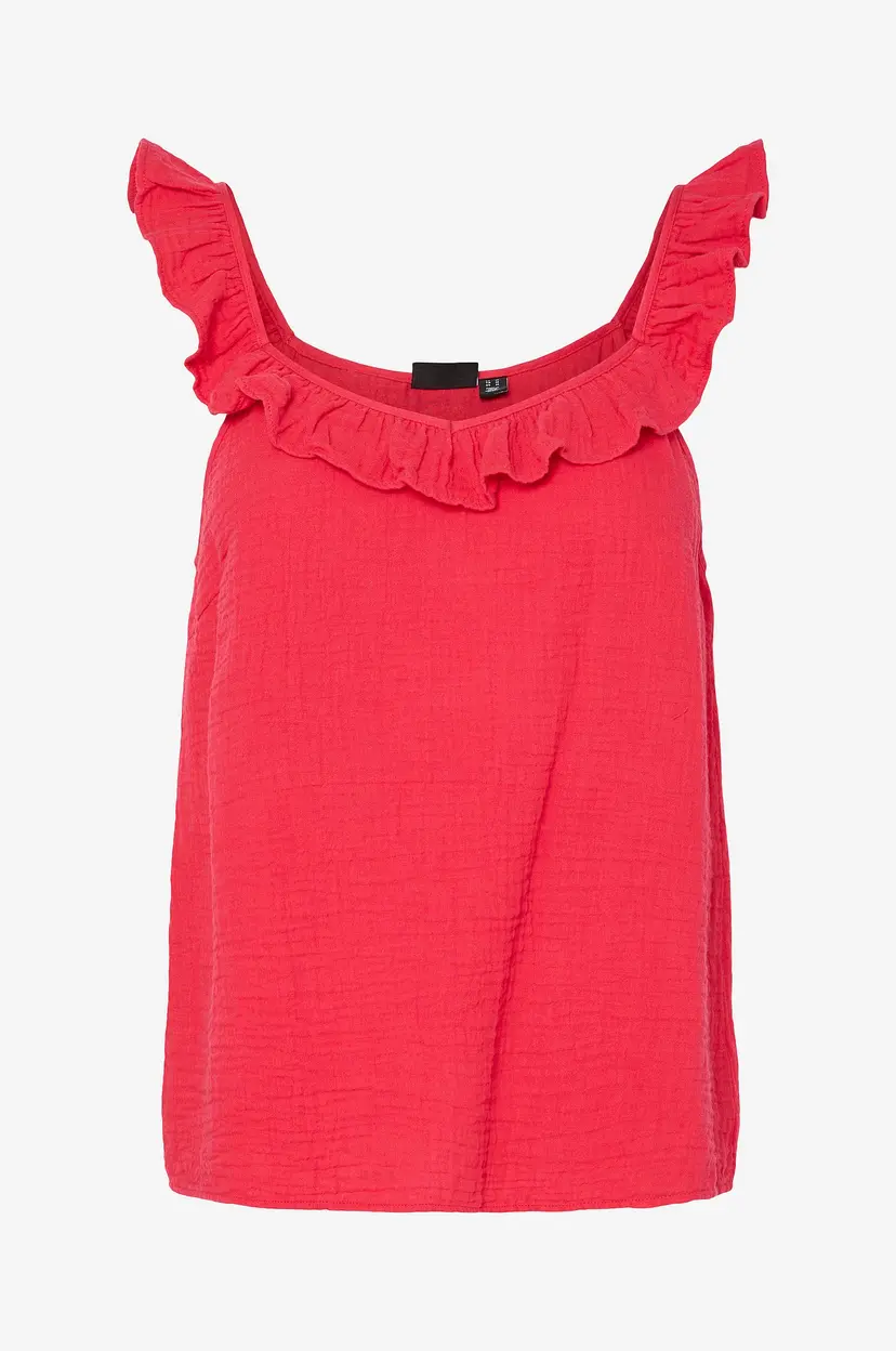 Pieces Bluse pcSastina SL Top Wvn - Rød