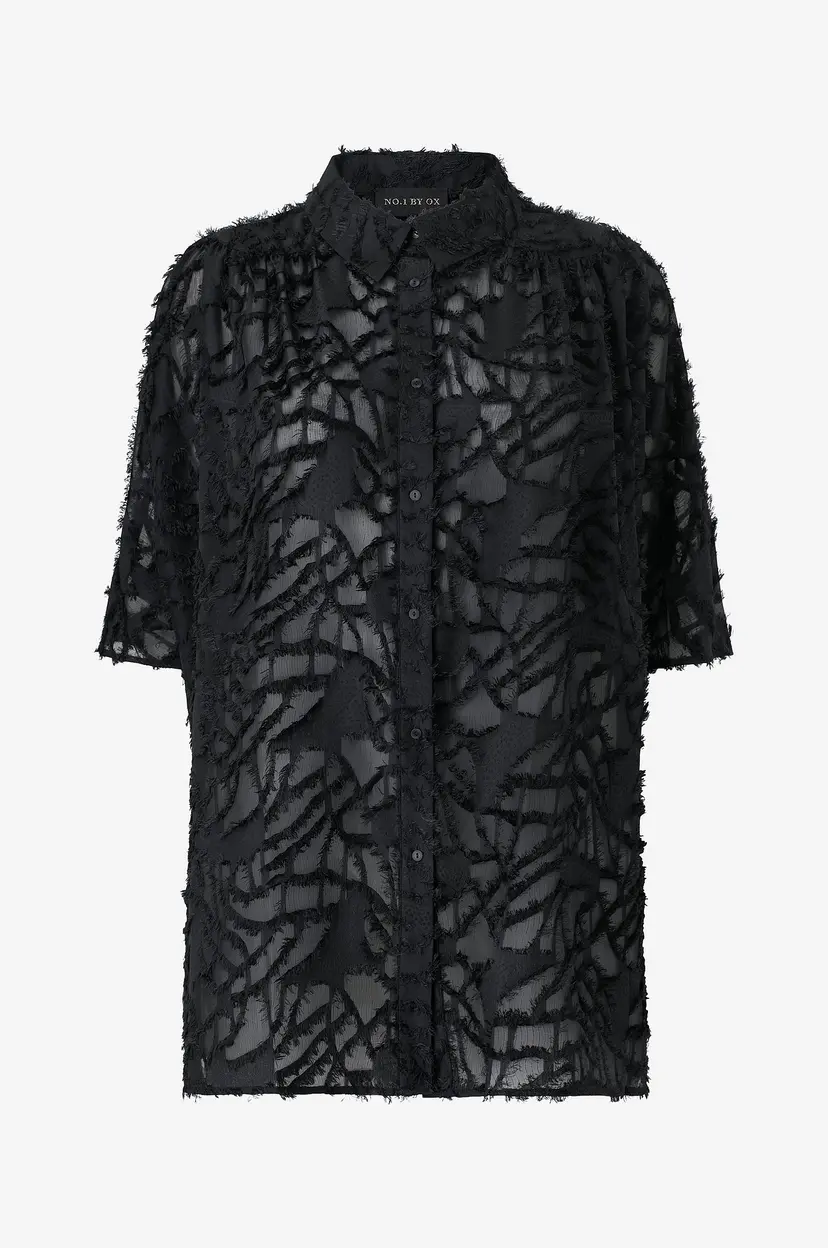 NO. 1 BY OX Skjorte Shirt Kimono w batwing sleeves - Svart