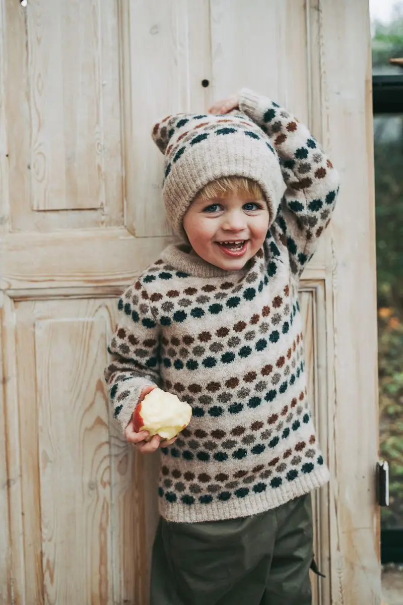 Fliink Fliink Ull Star Dot Pullover Knit Sandshell Multi (92 / 2 år)