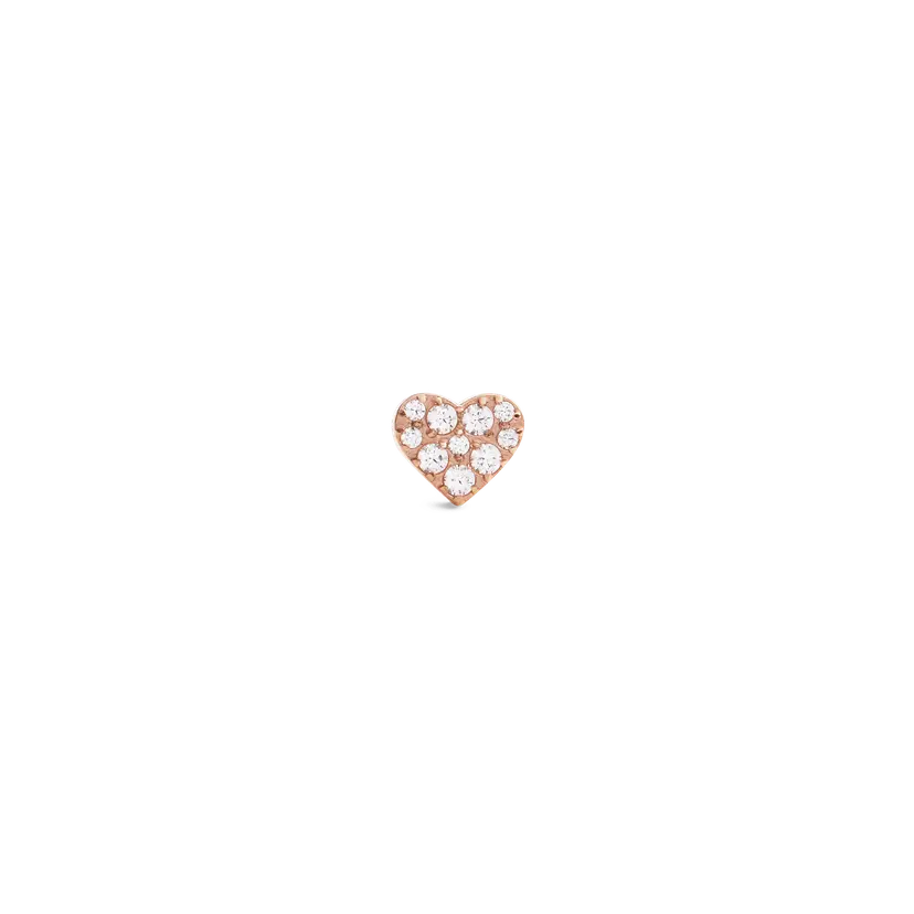 Daniel Wellington Rose Gold Earrings Crystal Heart Stud | DW