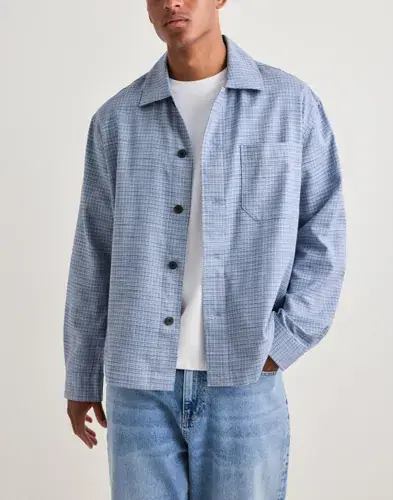 Selected Men Selected Men Slhrlxhenry Overshirt Overshirts Blå