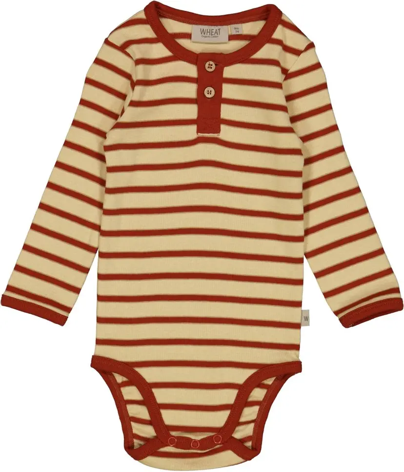 Wheat Wheat Body Placket Ls Sienna Stripe (68 / 6 mnd)