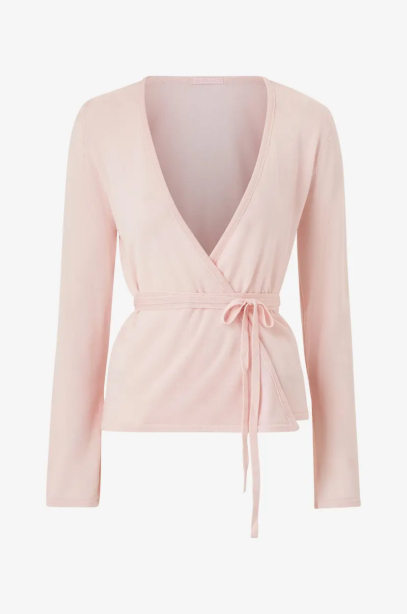 Esperance Kardigan Gun Ana Merino Wrap Waist - Rosa