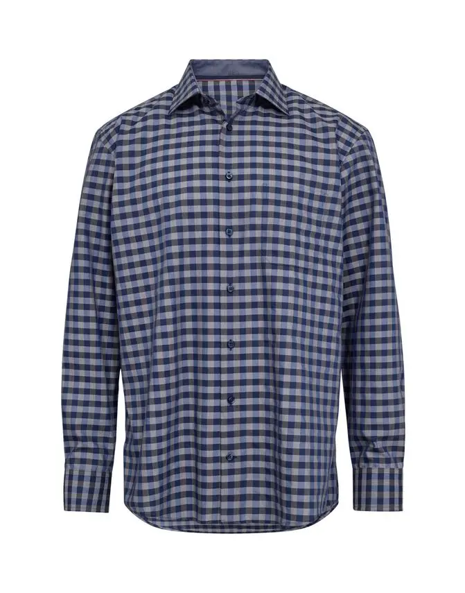 Black Blue Mens shirt l/s regular fit