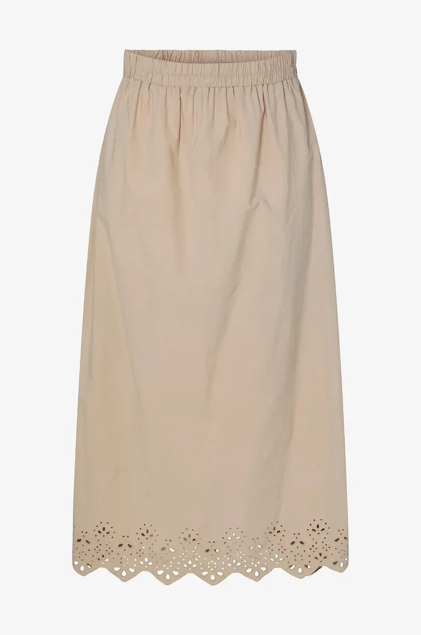 Pieces Maxi skjørt pcSalmina HW Ankle Skirt Wvn - Beige