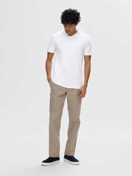 SELECTED Slhnewpima Ss V-Neck Tee Noos