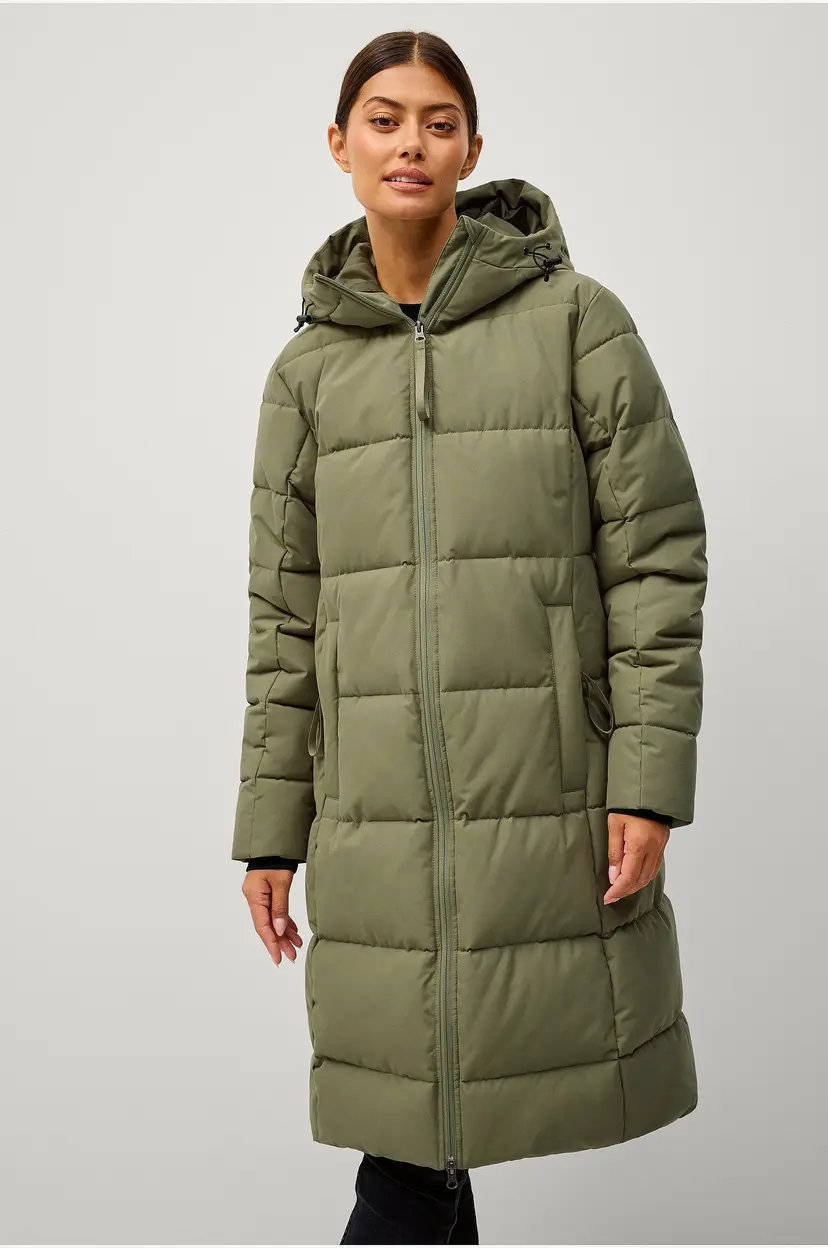 Ellos Collection Kåpe Padded Coat Mid Length - Grønn