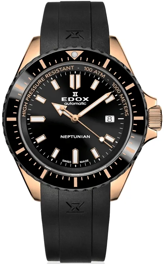 Edox Edox Herreklokke 80120-37RNNCA-NIR Skydiver Sort/Gummi Ø44 mm