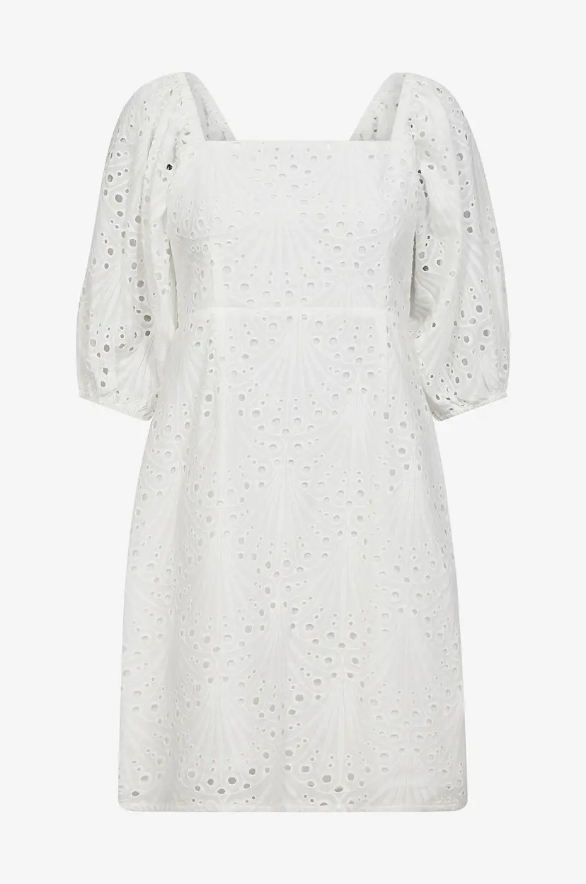 Co'couture Kjole NayaCC Anglaise Knot Dress - Hvit