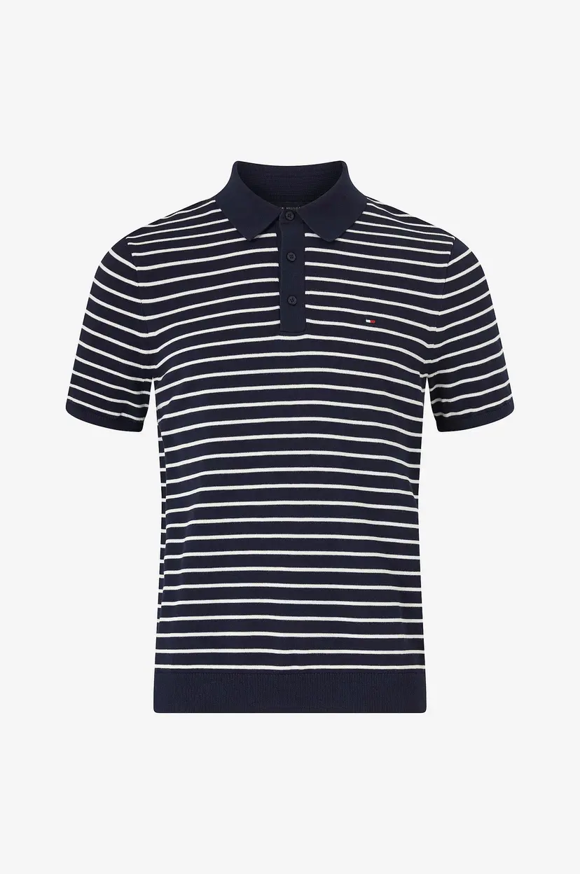 Tommy Hilfiger Genser Essential Cotton Knitted Polo - Blå