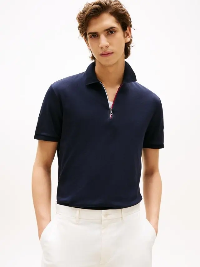 Tommy Hilfiger INTERLOCK ZIP REG POLO