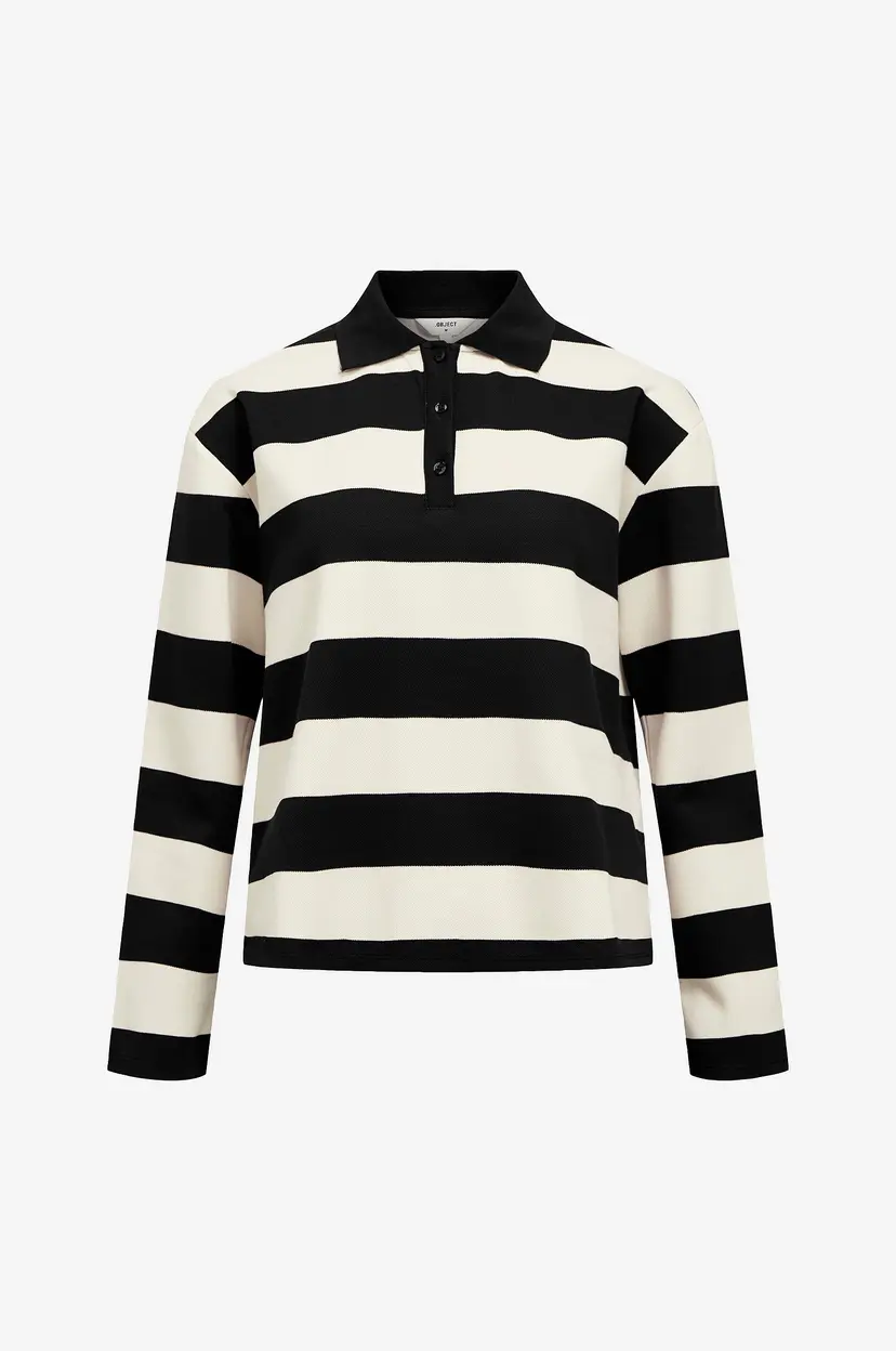 Object Collectors Item Pologenser objMillie L/S LO Polo E AW Fair 24 - Svart