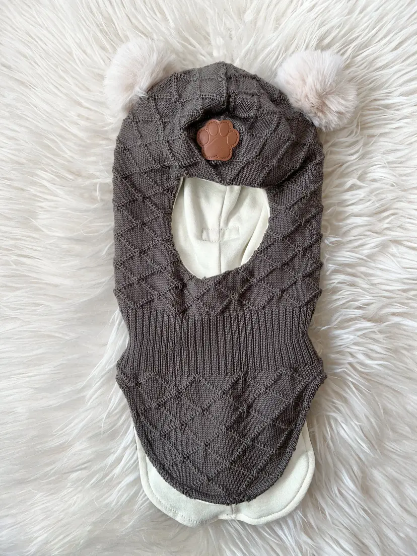 Need it Balaclava i ull/bomull "pote" Varm brun