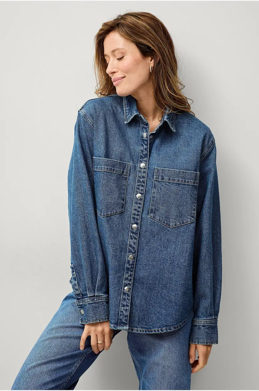 Ellos Collection Skjortejakke i denim - Blå