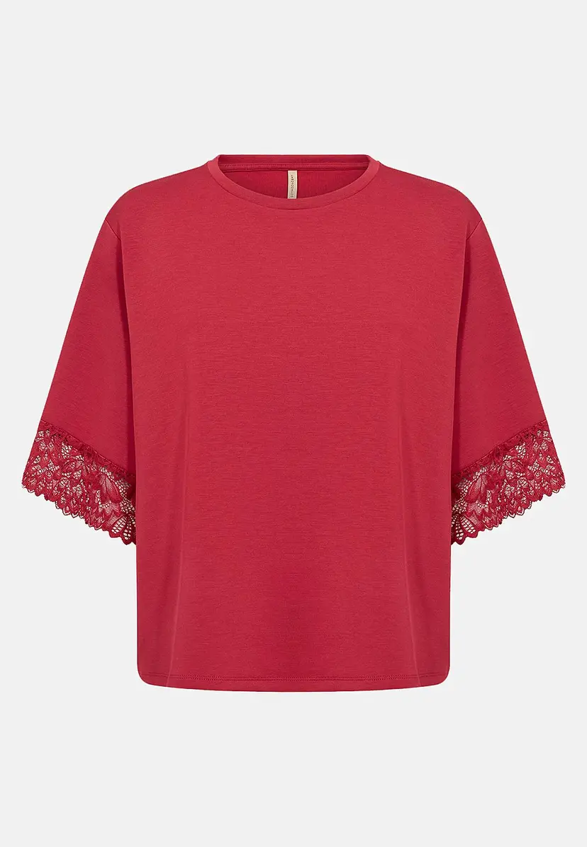 Soyaconcept Supermyk jerseytopp med blonder