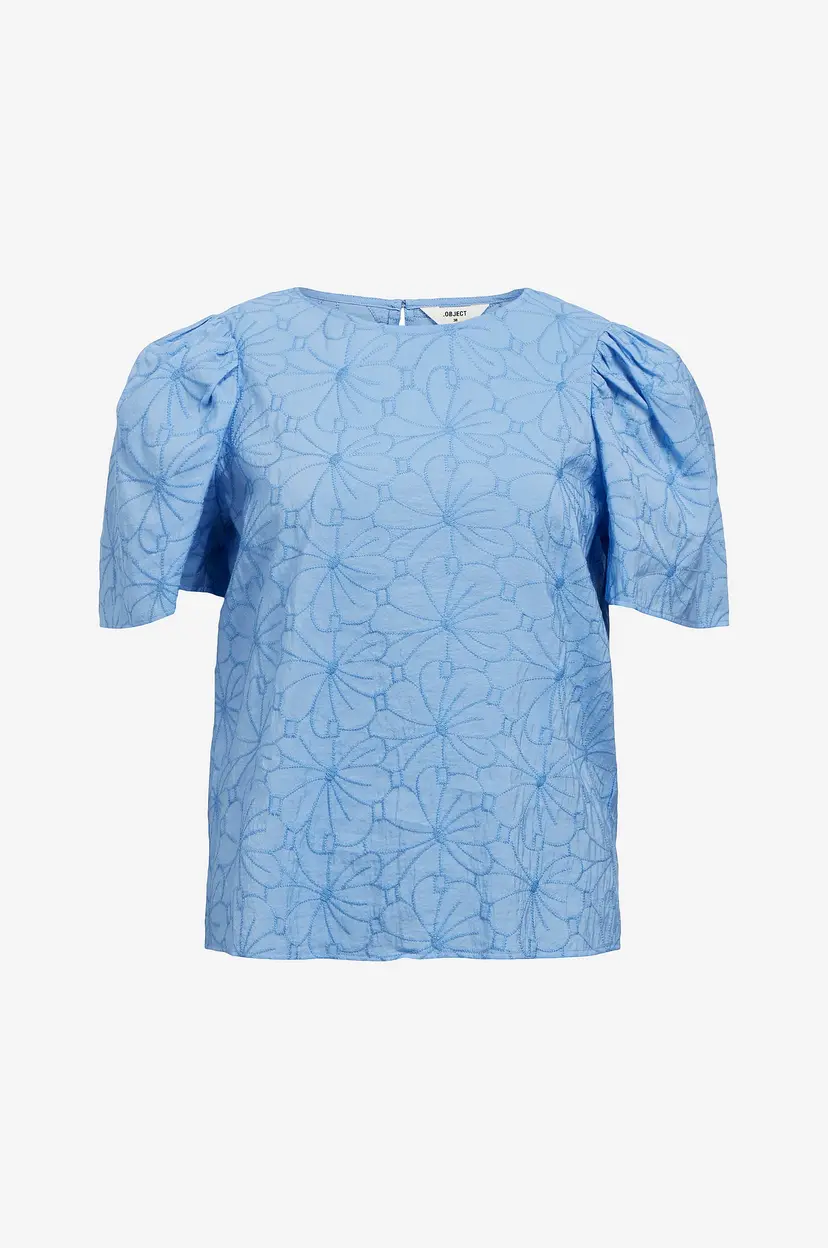 Object Collectors Item Bluse obkIlly S/S RE O-neck Top 138 - Blå