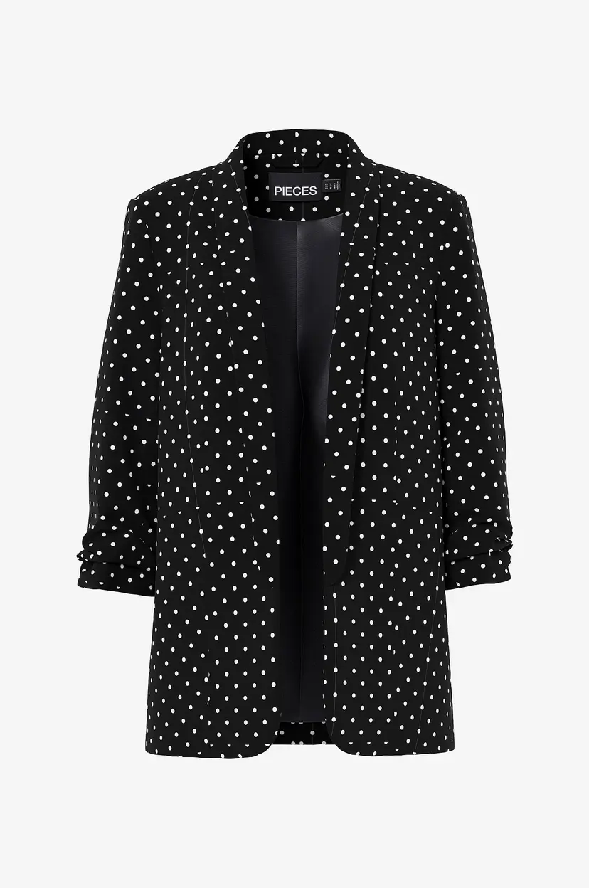 Pieces Dressjakke pcBosella 3/4 Printed Blazer - Svart