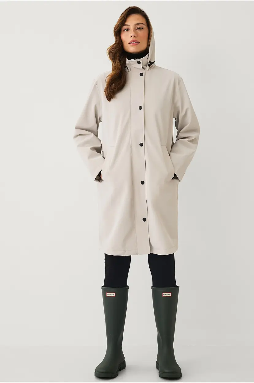 Áhkká Regnjakke Rain Waist Stretch Parka - Beige