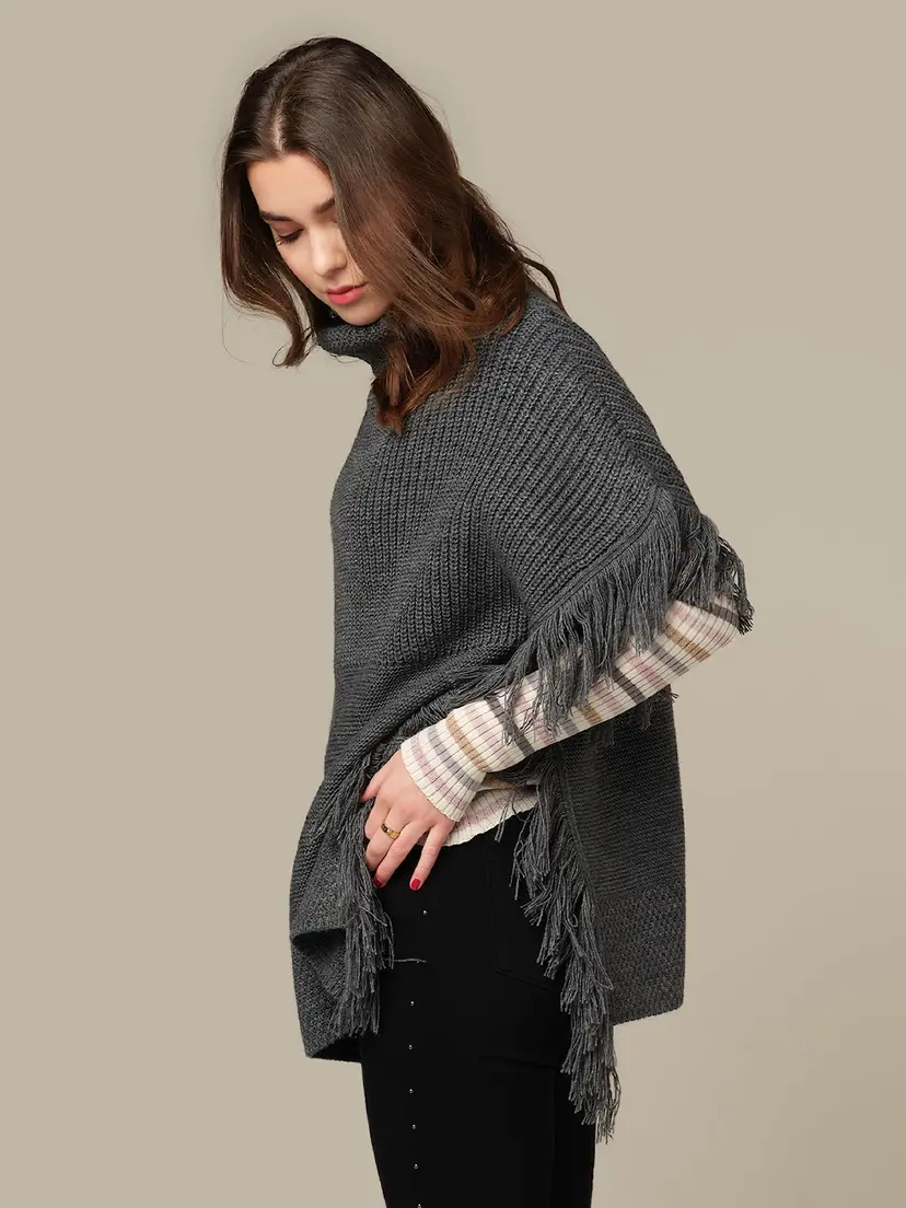 Skovhuus Skovhuus Kvinne Poncho Grey XL