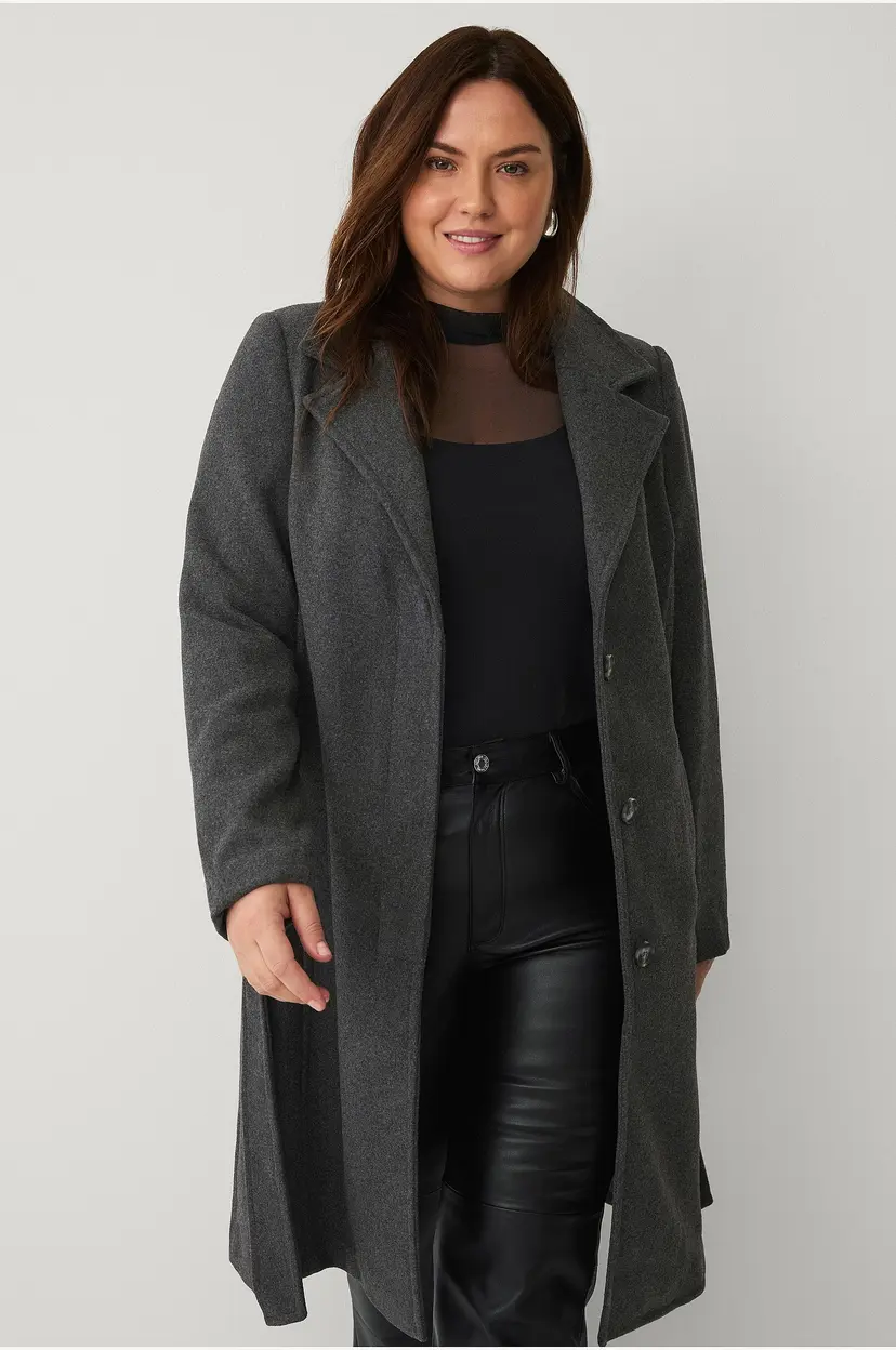 Zizzi Kåpe mAva L/S Coat - Grå