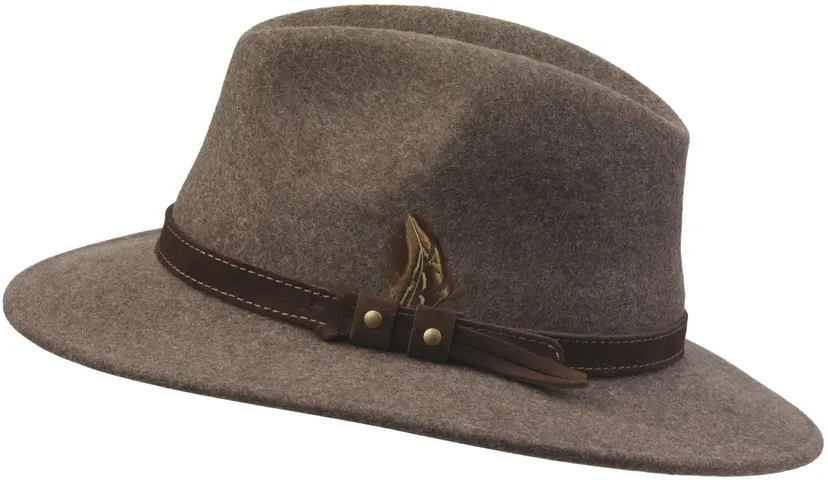Laksen Laksen Country Fedora Fine Felt Brown Melange