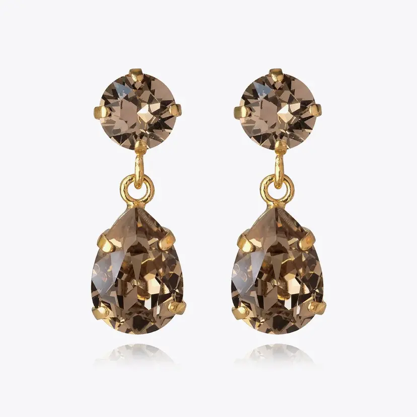 Caroline Svedbom Mini Drop Earrings Gold Greige
